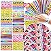 FiGoal 60 Pack Valentine’s Day Slap Bracelets Slap Bands in 30 Designs With 30 Pack Valentines Gift Cards Plus 30 Goodie Bags Party Favors School Classroom Prizes for Kids Boys Girls Adults
