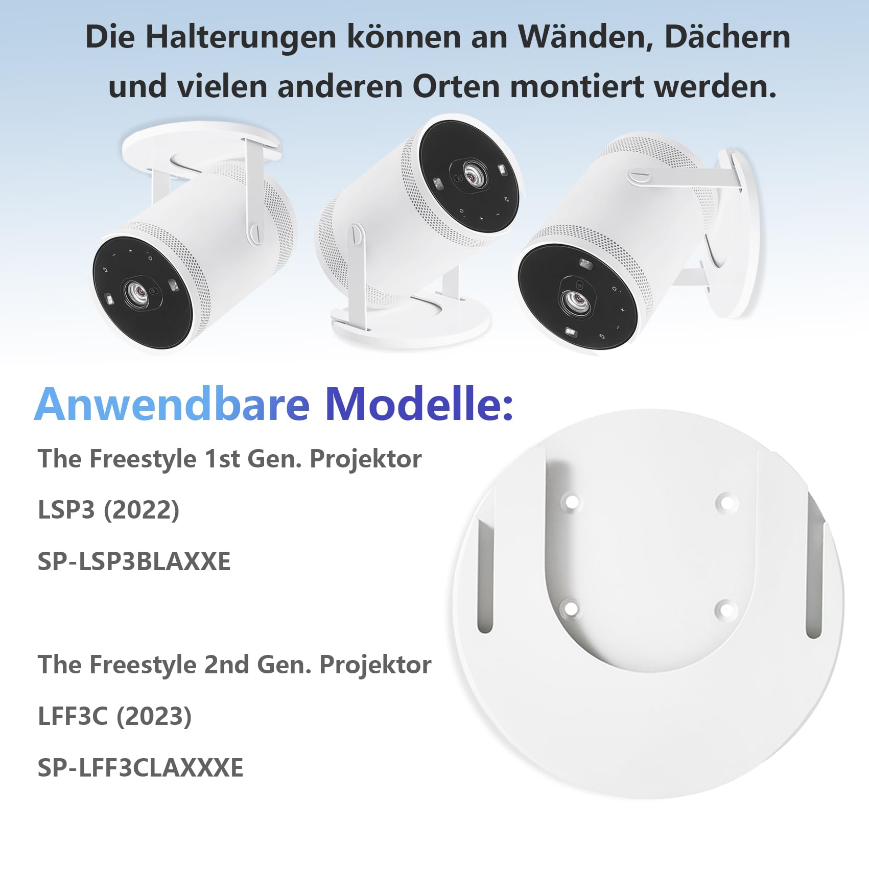 Freestyle Halterung Kompatibel mit Samsung The Freestyle Beamer für SP-LSP3BLA, SP-LFF3CLA, SP-LSP3BLAXXL, SP-LFF3CLAXXXY, SP-LFF3CLAXXXP, SP-LFF3CLAXXZA Zubehör