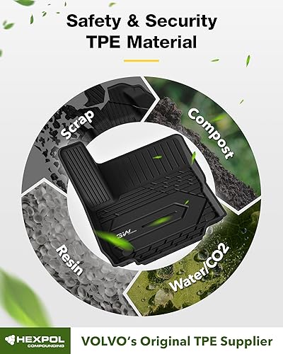 Miniatura 4 de 3W Alfombrillas de piso para Chevy Equinox 2018-2023 2024GMC Terrain - Tapetes de TPE para todo tipo de clima, ajuste personalizado para Chevrolet