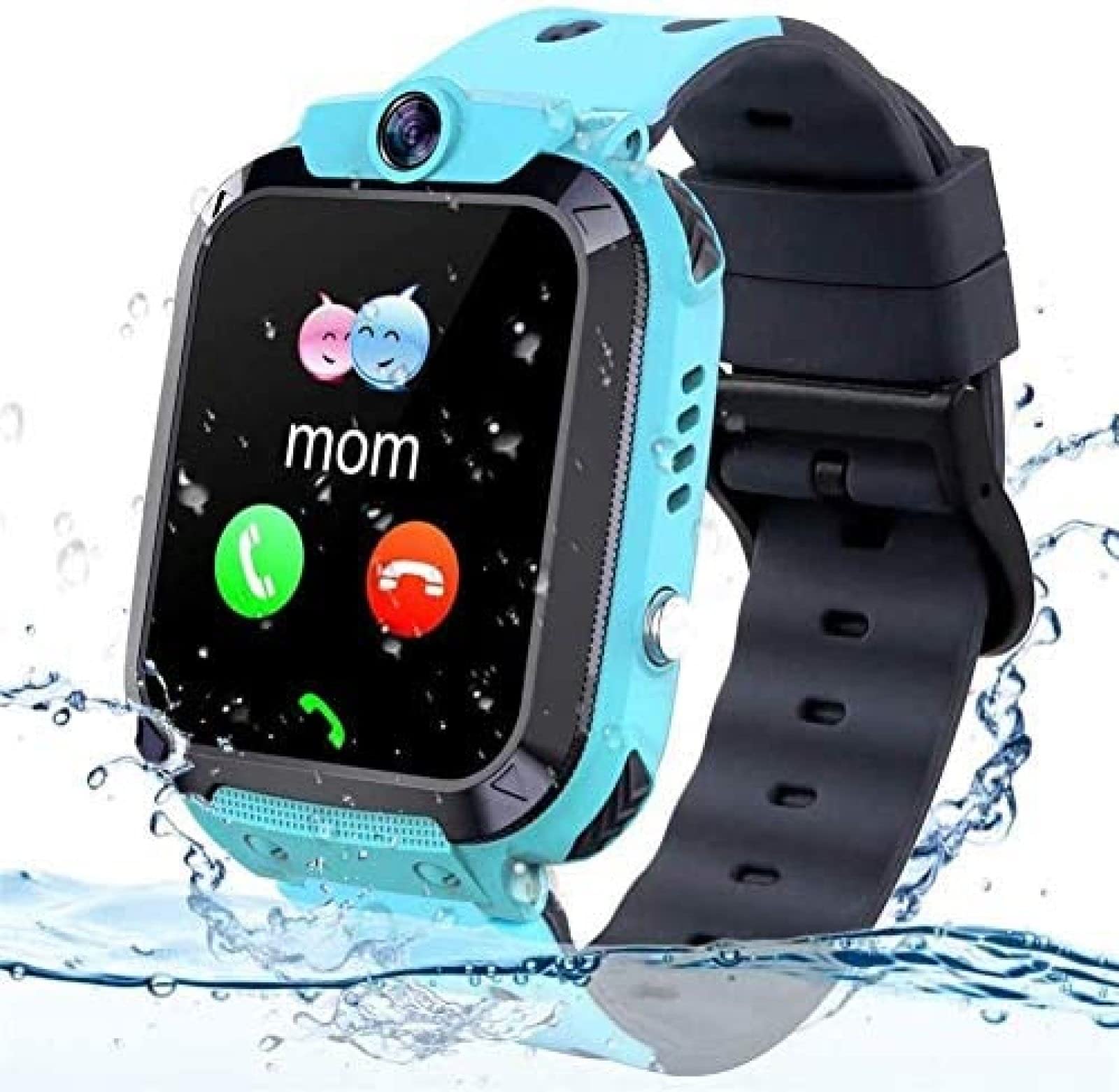 Zegarek Z Lokalizatorem GPS Dla Dzieci IP68 Wodoodporny Smartwatch Dla Dzieci Z Lokalizatorem GPS Telefon Budzik Kamera Do Gier Kompatybilny Z 2G T-Mobile Prezent Urodzinowy Dla Dzieci,Niebieski,P