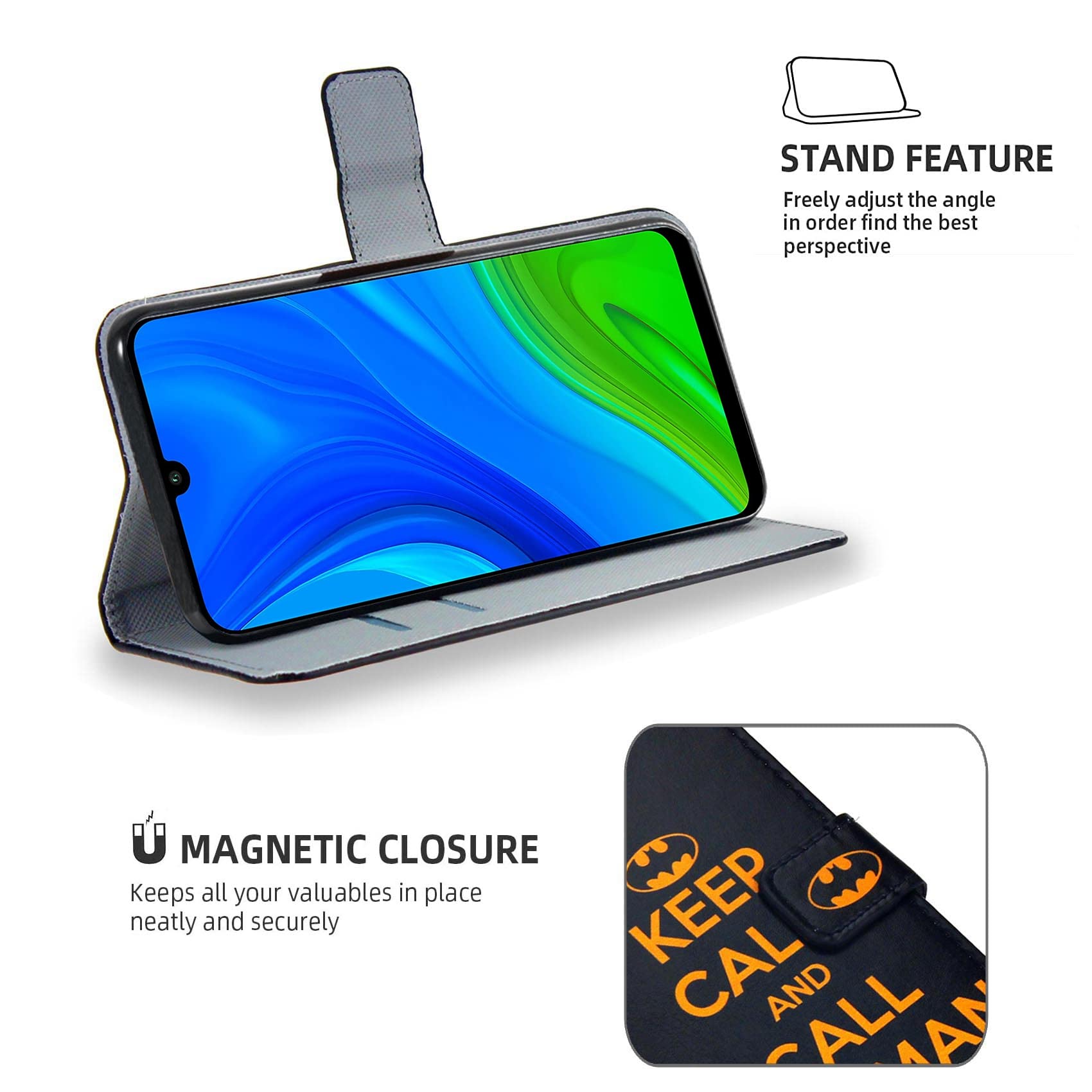 HAONANDE Funda Cuero Para Huawei P Smart 2020 Tapa, Carcasa Flip Tipo