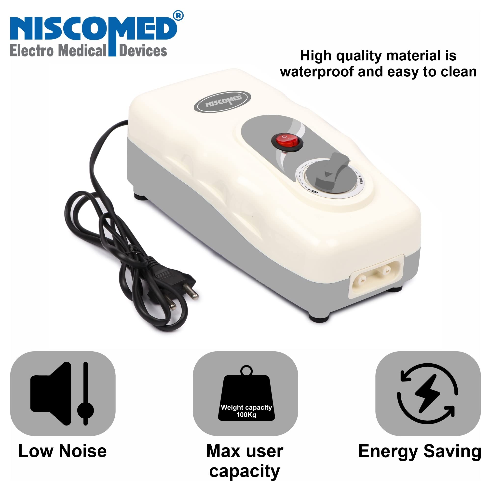 NISCOMED Air Bed for Bed Sores | Anti Bedsore Air Matteress | Anti Decubitus Airbed | Bubble Air Mattress for Bed Sore | Alpha Bed Mattress with 1 Year Warranty