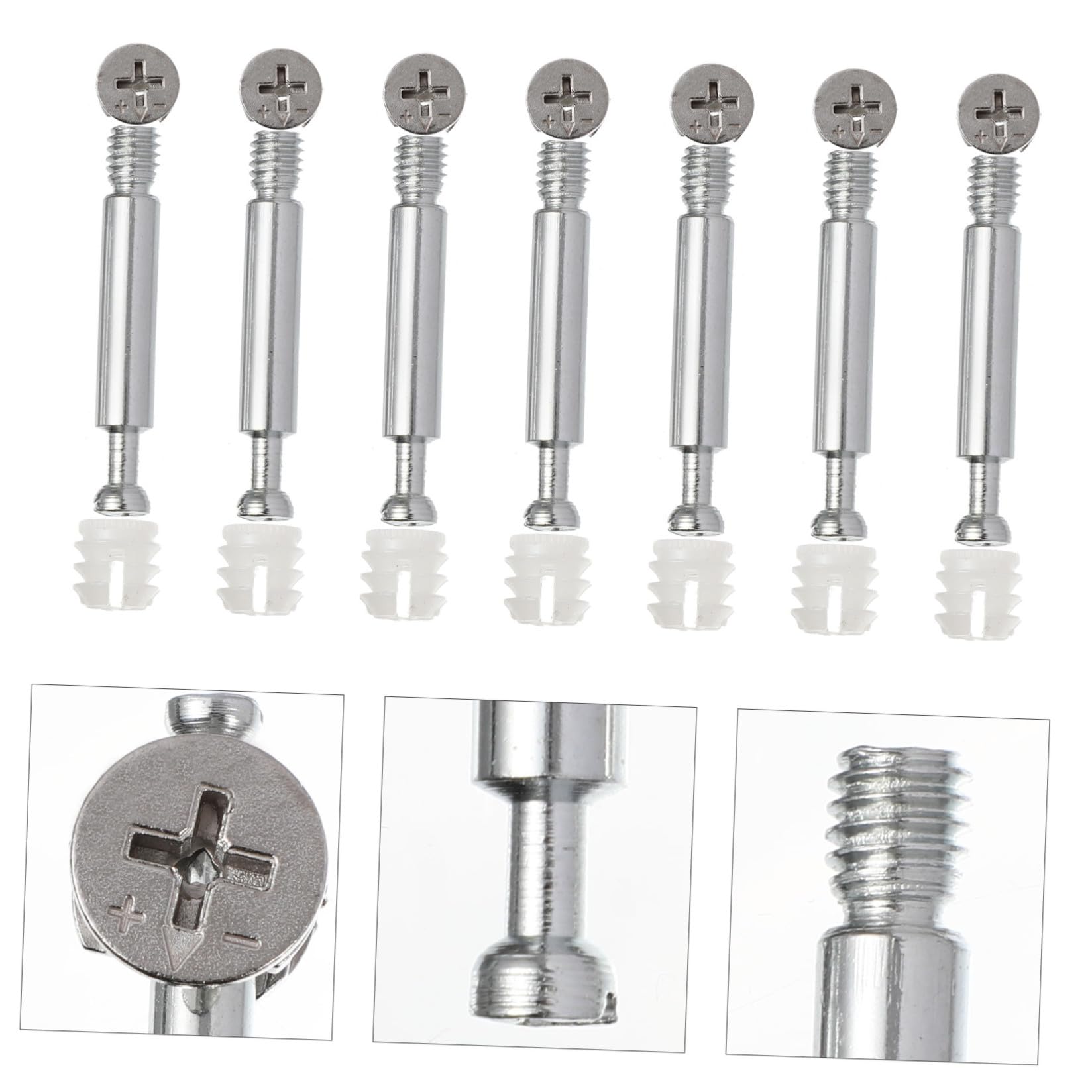 Schrankverbinder 50 Stück aus Zinklegierung, Eisen und Nylon, Silber