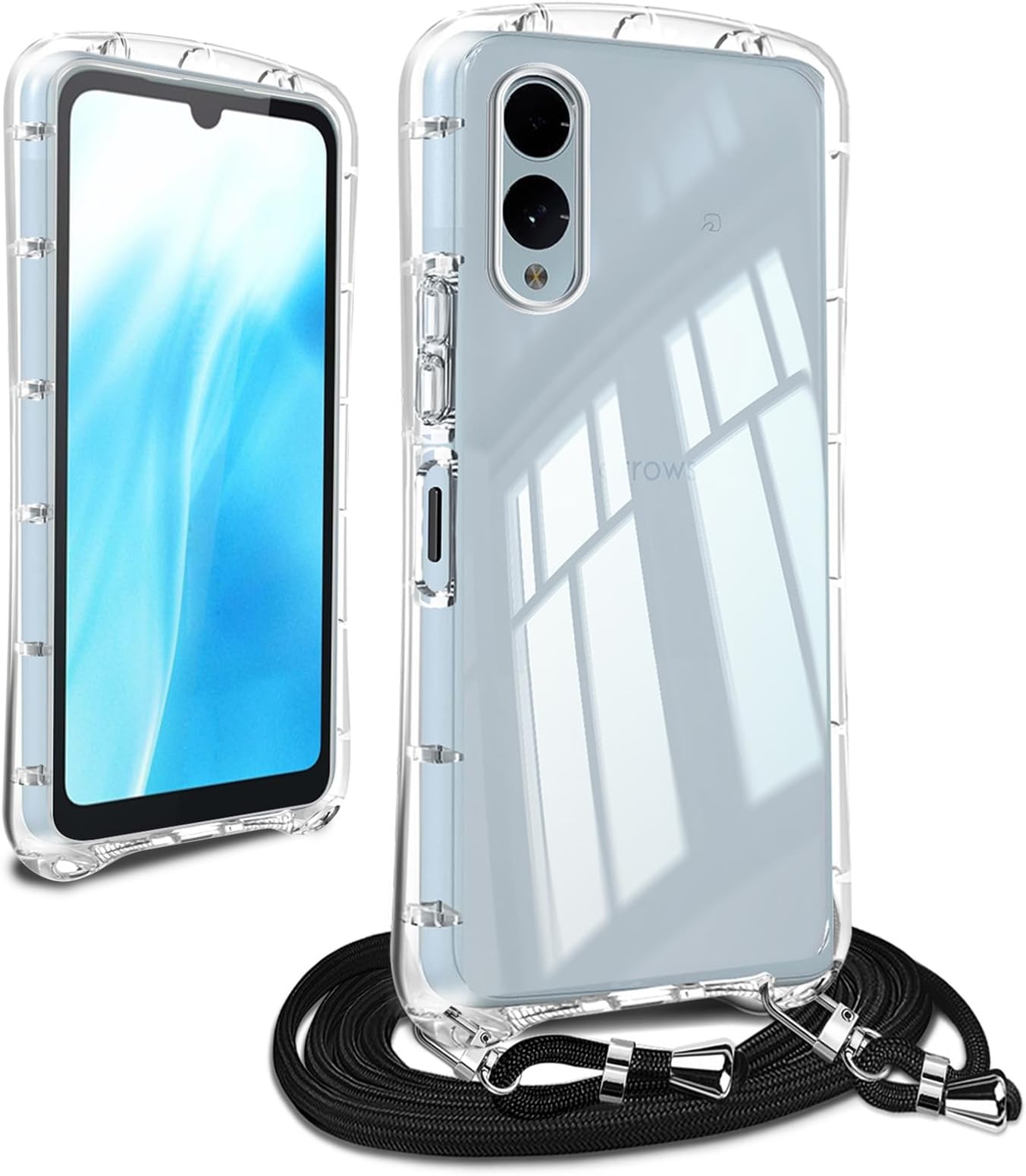 Amazon.co.jp: arrows We2 F-52E 用 ケース クリア ショルダー ストラップ付き arrows we2 FCG02 ...