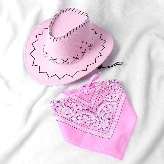 Foto 3 de 7 de Carnavalife Sombrero Cowboy Cowgirl de Vaquero con Pañuelo Bandanas Paisley de Algodón Western Occidental…