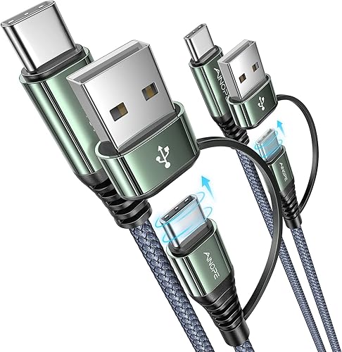 AINOPE Paquete de 2 cables USB C de 3 pies de carga rápida, cable de carga rápida USB C a USB C, cable de carga rápida trenzado de nailon compatible