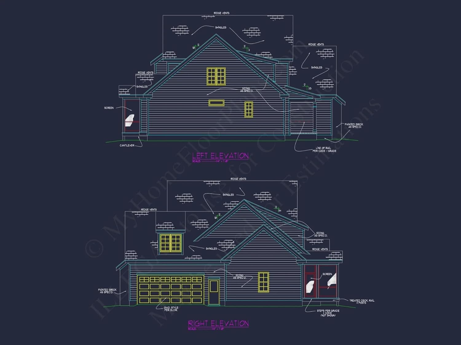 19-1518 HOUSE PLAN - Classic Craftsman House Plan with Spacious Floor Designs in CAD