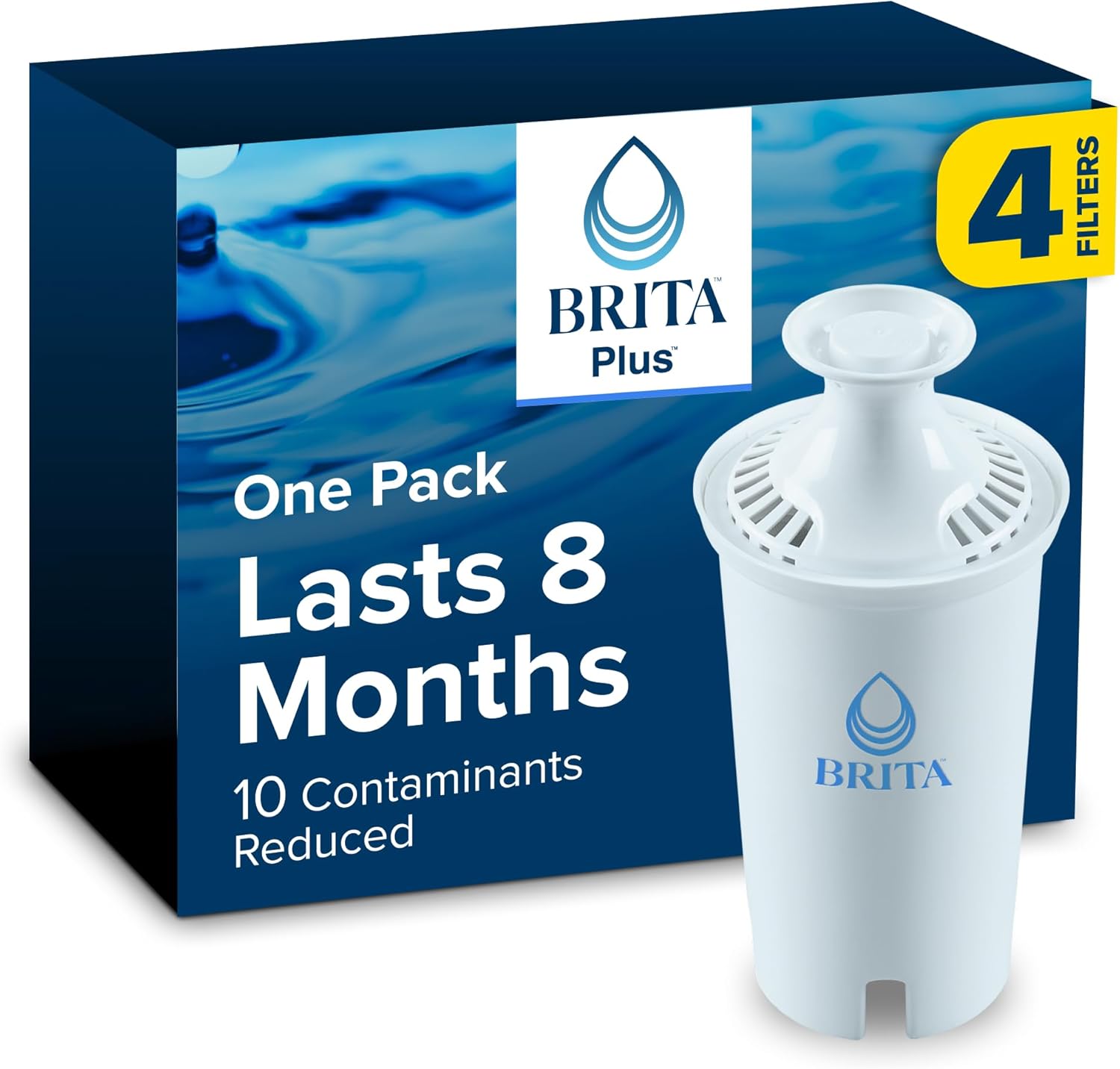 Brita Plus Water Filter, BPA-Free, High-Density Replacement Filter for Pitchers and Dispensers, Redu