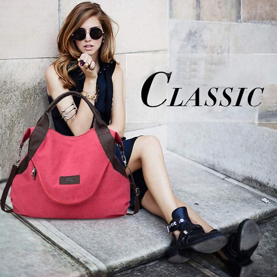 Borsa Tote Donna NICOLE & DORIS - Pelle Morbida, Grande Capacità 40x32x13cm, Rosso, Leggera - Foto 2