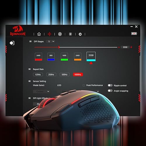 Miniatura 8 de Redragon M810 MAX - Mouse inalámbrico para juegos de 3 modos, 12000 DPI con cablemouse RGB inalámbrico con llave de fuego rápido, 8 botones macro,