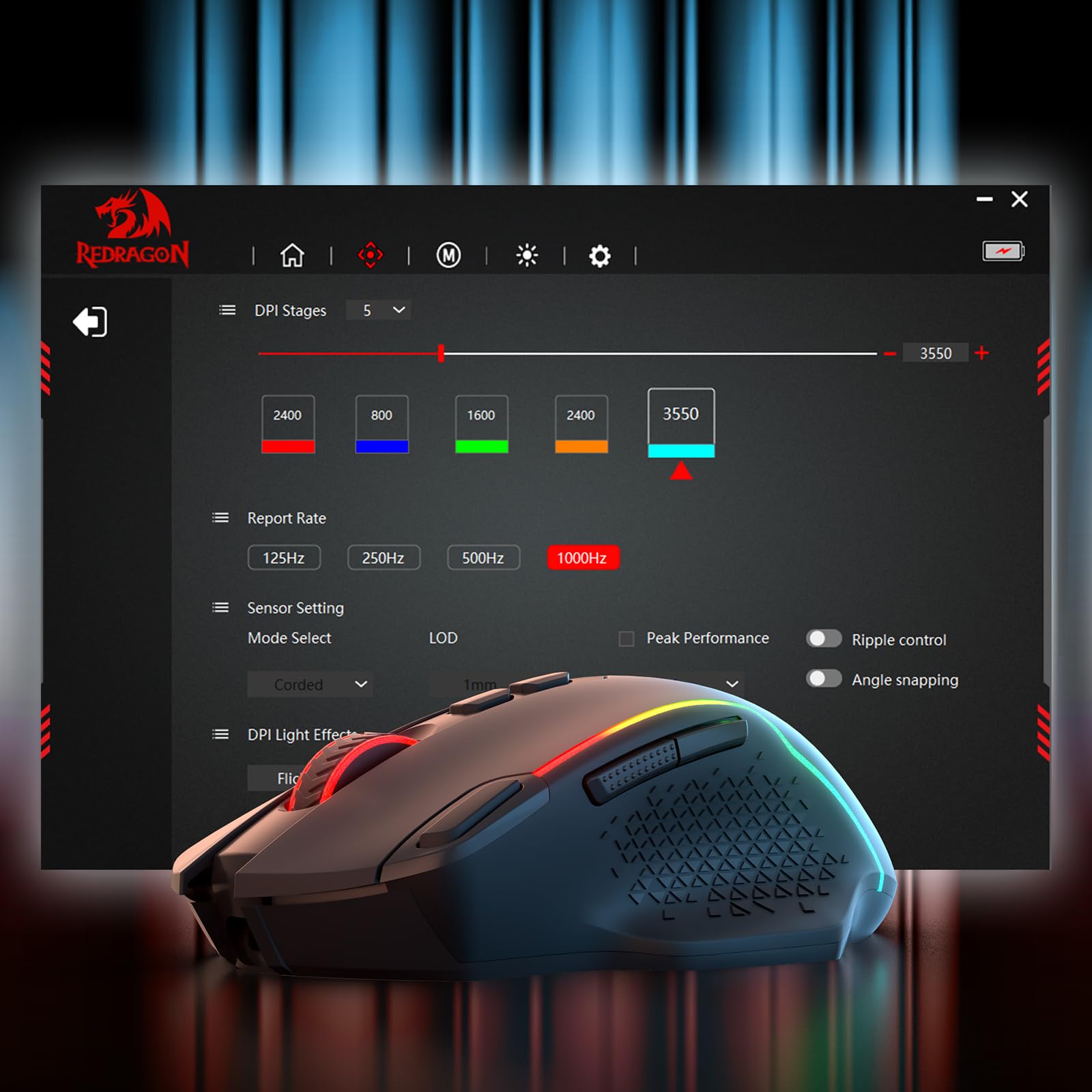 Redragon M810 MAX 3-Mode Wireless Gaming Mouse, 12000 DPI Wired/Wireless RGB Mouse w/Rapid Fire Key, 8 Macro Buttons, 188-Hour Reliable Power Capacity for PC/Mac/Laptop