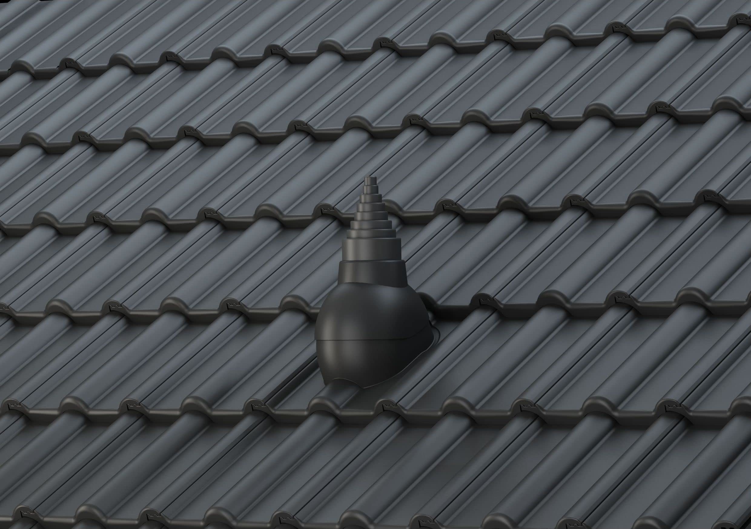 Dachdurchführung für Gerätemasten Ø19–90 mm – Braas - Frankfurter, Benders – Mecklenburger für TV-Antenne, Satellit, Blitzschutz, Kommunikation, Dachdurchgang mit EPDM-Dichtung (RAL 7016 – Anthrazit)