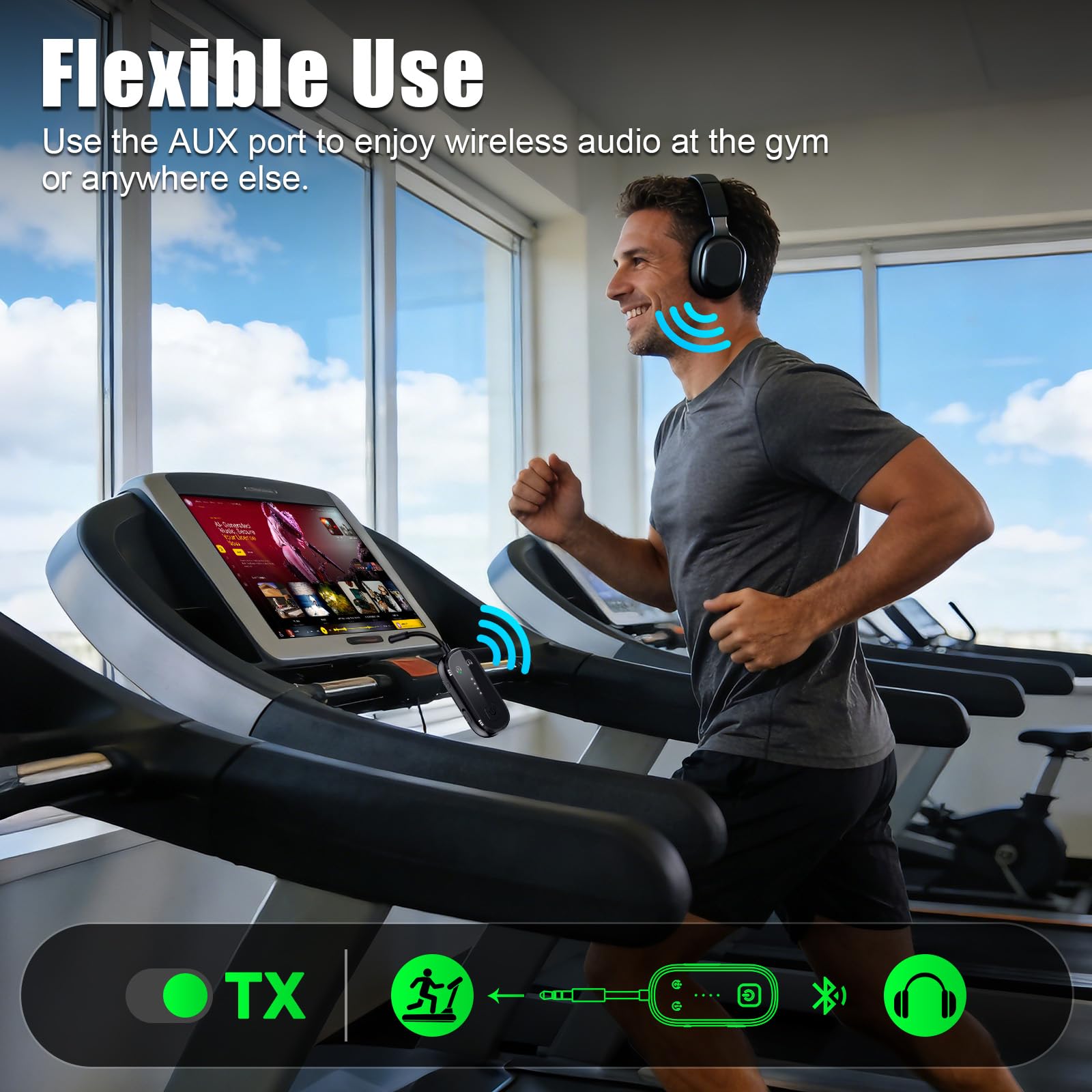 Receptor transmisor Bluetooth 6.0 mejorado 2026 | Adaptador Bluetooth para TV, avión, gimnasio a auriculares inalámbricos, todos los Airpods, doble enlace AptX adaptativo/LL/HD Audio, adaptador
