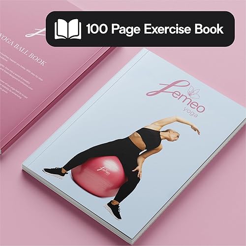 Miniatura 5 de Femeo Pelota de yoga para ejercicio, estabilidad, pilates y parto  Libro de 100 páginas  Más de 50 ejercicios de entrenamiento  Anti estallido