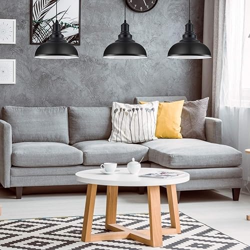 Miniatura 3 de 2 lámparas colgantes, accesorios industriales vintage, luces de araña de metal negro, lámpara de techo para cocina, hogar, isla, comedor,