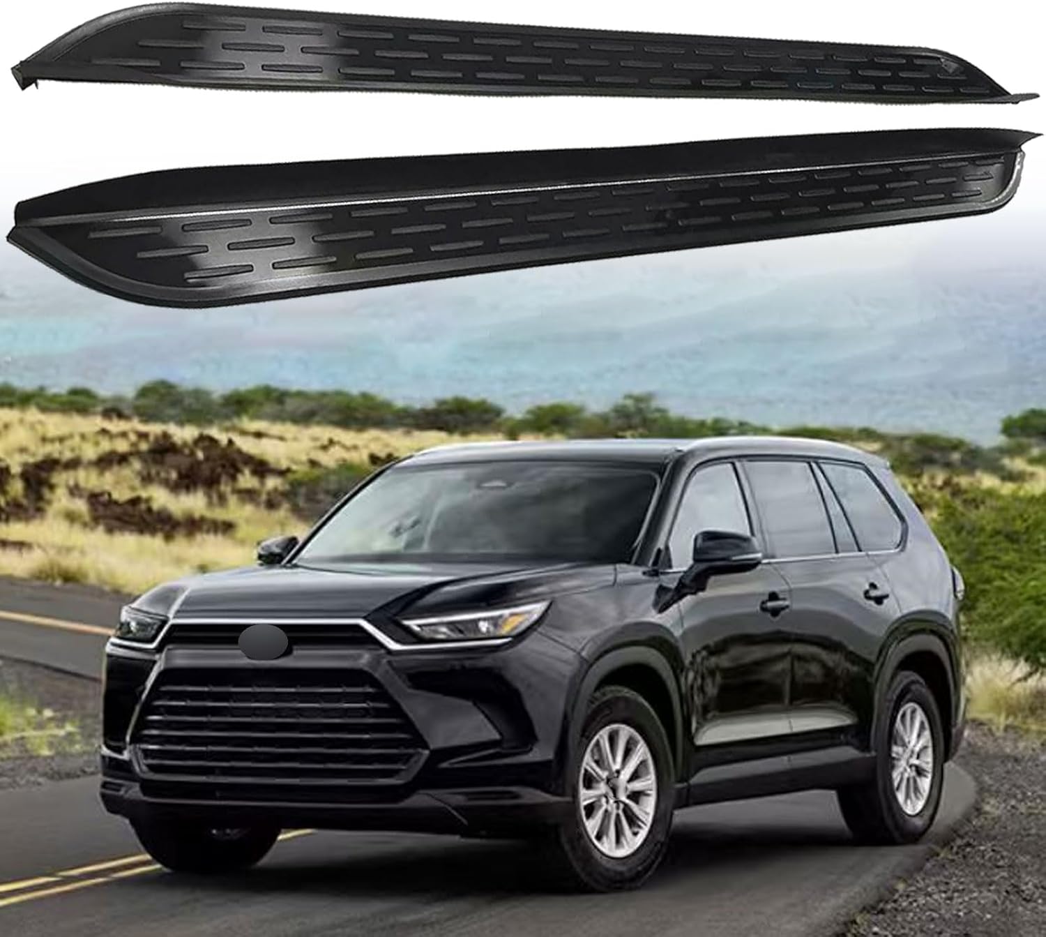 Running Boards Compatible with Toyota Grand Highlander 2024 2025 2026 Running Board Side Step Aluminum Nerf Bar Pedal with Brackets 2PCS