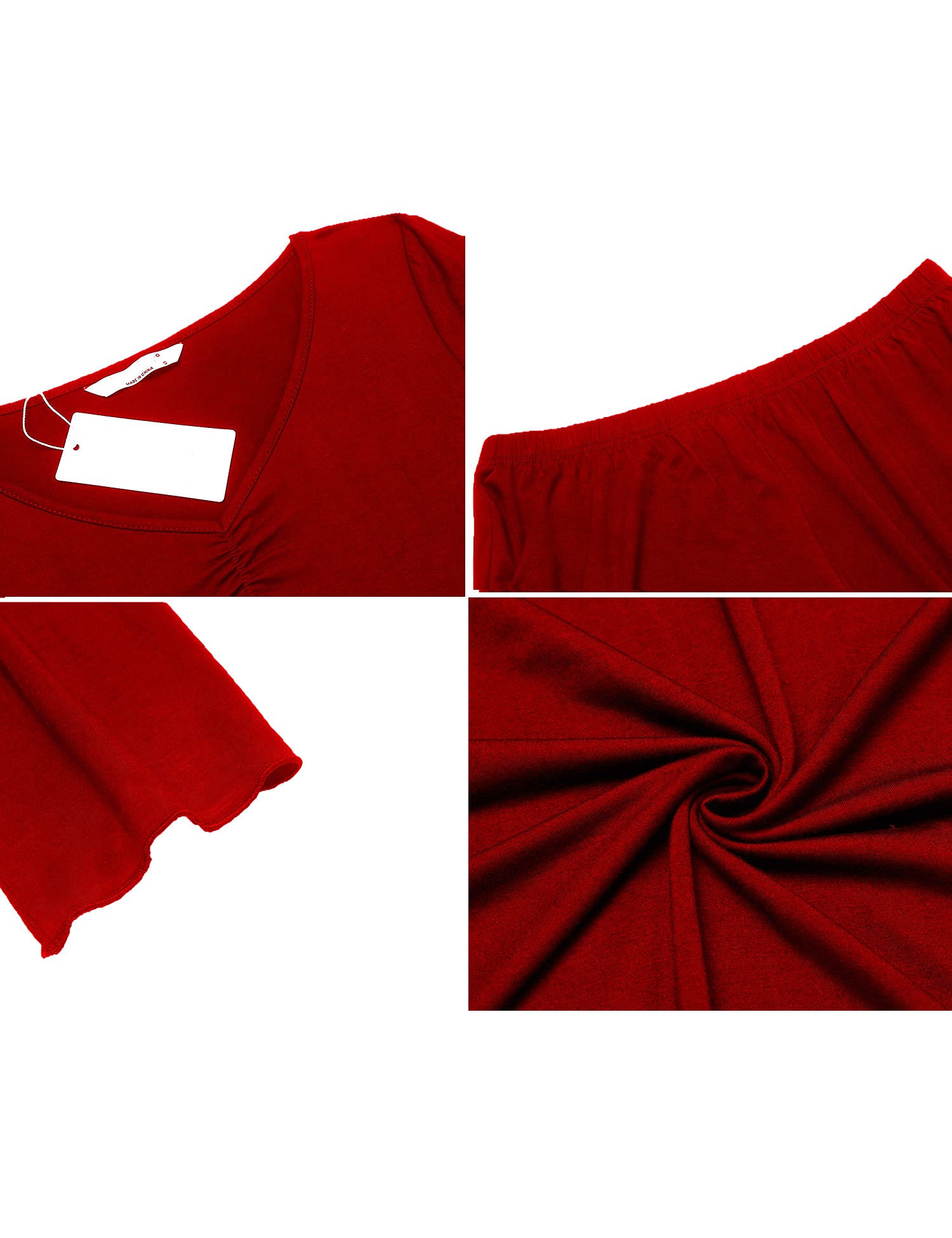 MAXMODA Pigiama Donna Pigiami Due Pezzi Maglietta Manica Lunga e Pantalone Lungo S-XXL