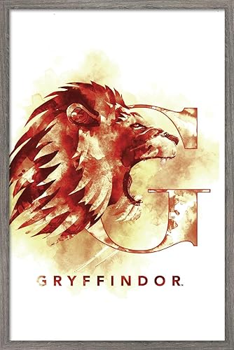 Trends International Wizarding World: Harry Potter-Gryffindor - Póster de pared con logotipo de la casa ilustrada, 14.725 x 22.375 pulgadas, versión