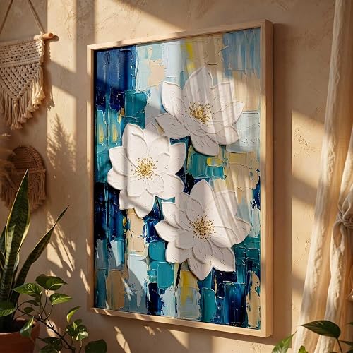 kotart Aesthetic flower Art Home Decoration Painting | Floral Paintings With Frame For Living Room Bed Room Hotel Wall Decor Digital Reprint (13x17 inch)