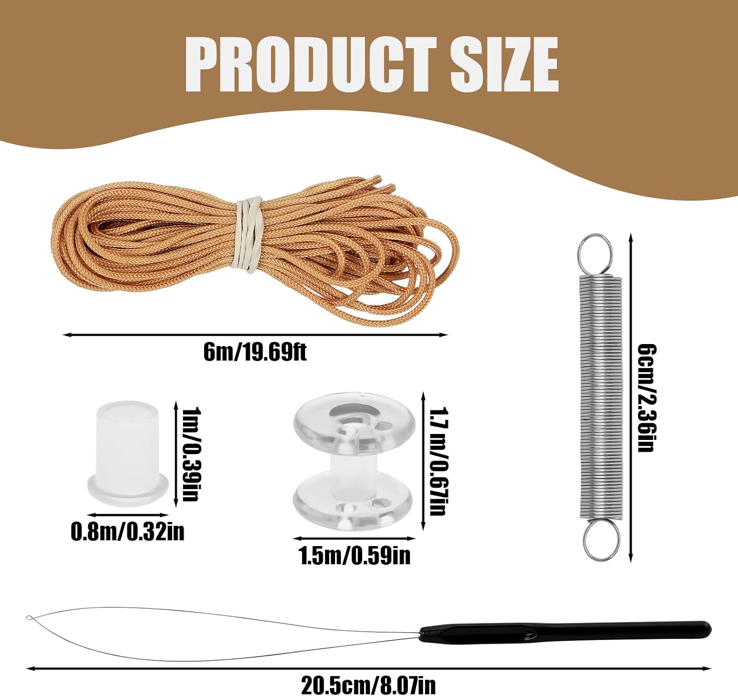 29pcs RV Blinds Repair Kit, Day Night Pleated Shade Repair Kit for Camper Window Practical RV Blind String Maintain for Pleated Window Curtains Fixing Set