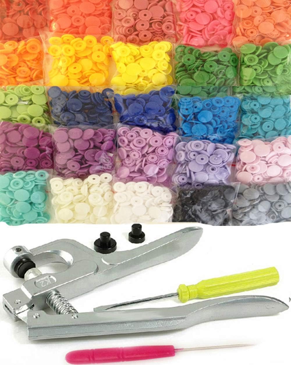 Amazon.com: 500 Sets 25-Color Original KAMsnaps KAM Snap Press Pliers ...