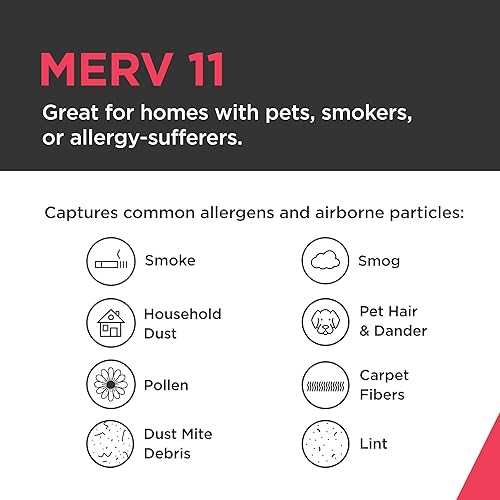 Miniatura 3 de Frigidaire PureAir MERV 11 prem alérgenos electrostáticos plisados para aire acondicionado HVAC, 16 x 25 x 1, paquete de 6 (dimensiones exactas