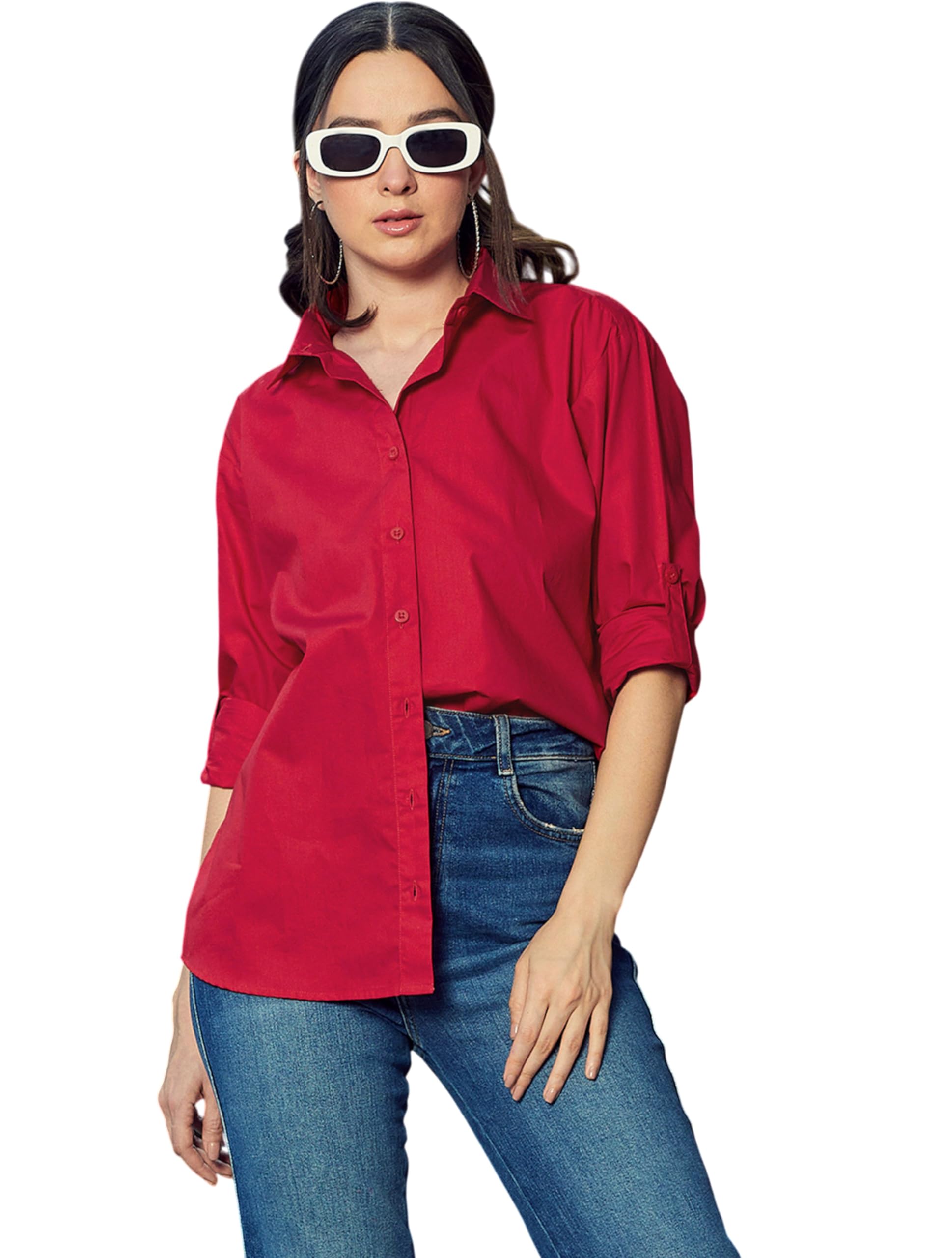 sassafras Women Poplin Oversized Shirt-picture-51