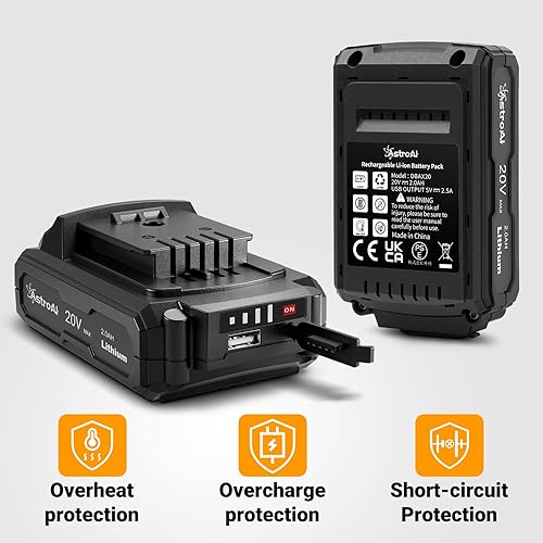 Miniatura 8 de AstroAI Compresor de aire portátil para inflado de neumáticos, bomba de neumáticos de coche inalámbrica de 160 PSI con pantalla HD, 3 fuentes de