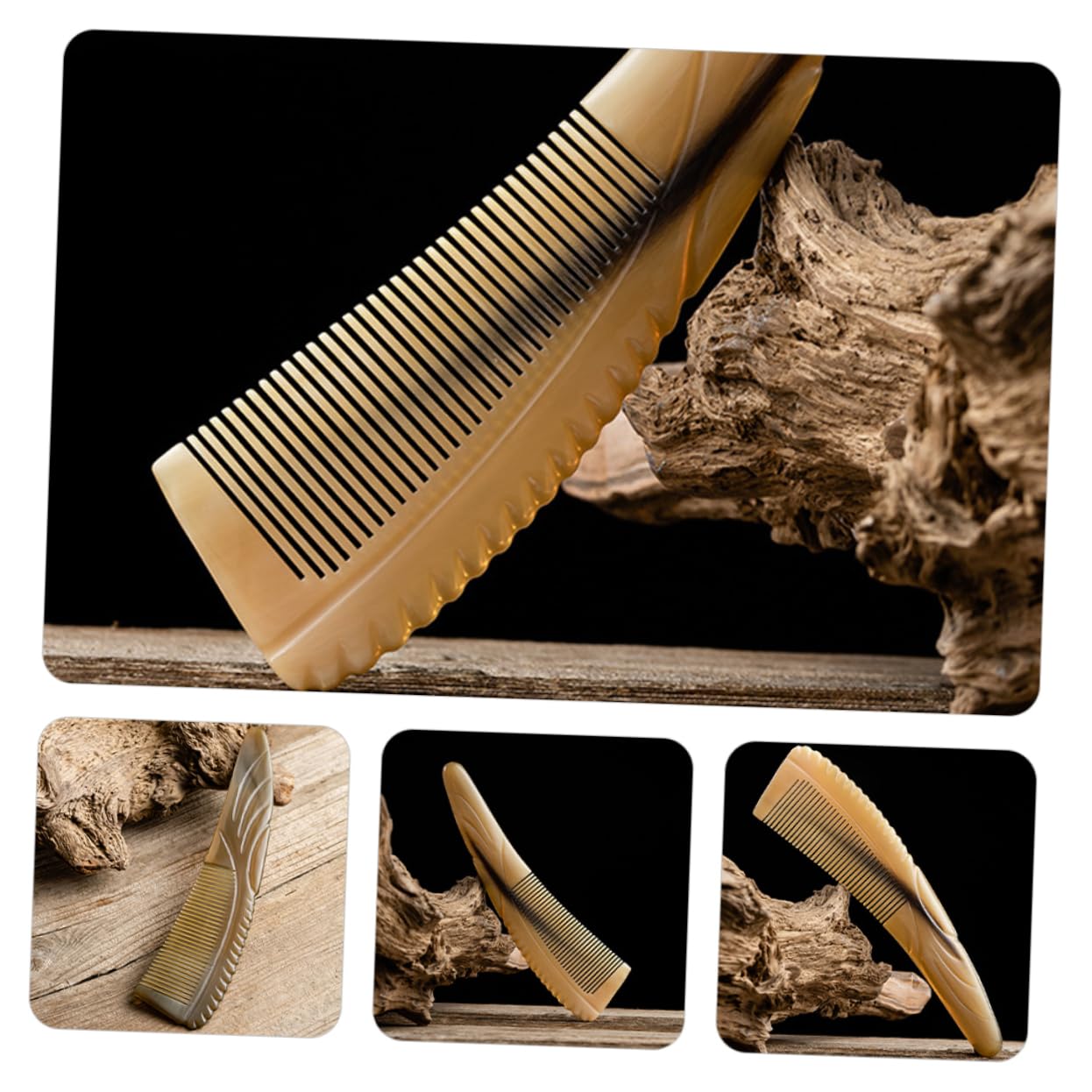 Beavorty Lot De 3 Peignes De Massage À Lhuile Pour Le Cuir Chevelu En Corne Naturelle Démêlant Pour Hommes Et Femmes Beauté À Domicile