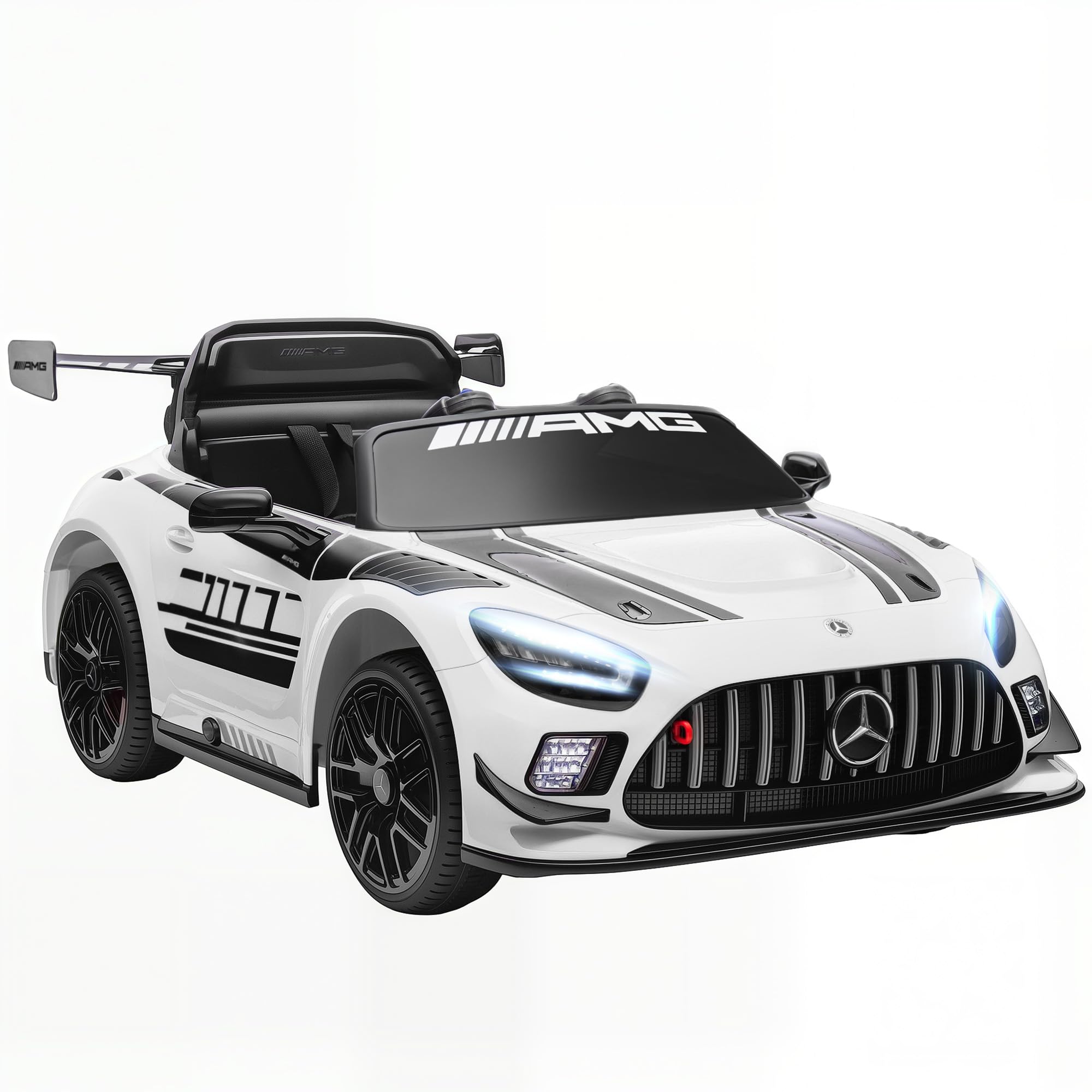 AIYAPLAY Kinder Elektroauto Mercedes-AMG 12V 2 Motor für 3-8 Jahre Weiß