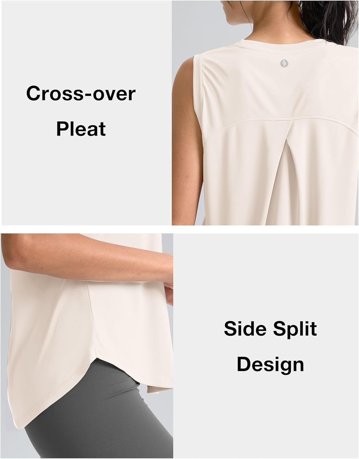 SANTINY Women's Sleeveless Workout Tops Breathable Lightweight Active Tennis Yoga Shirts Athletic Running Tank Tops for Women - Image 4