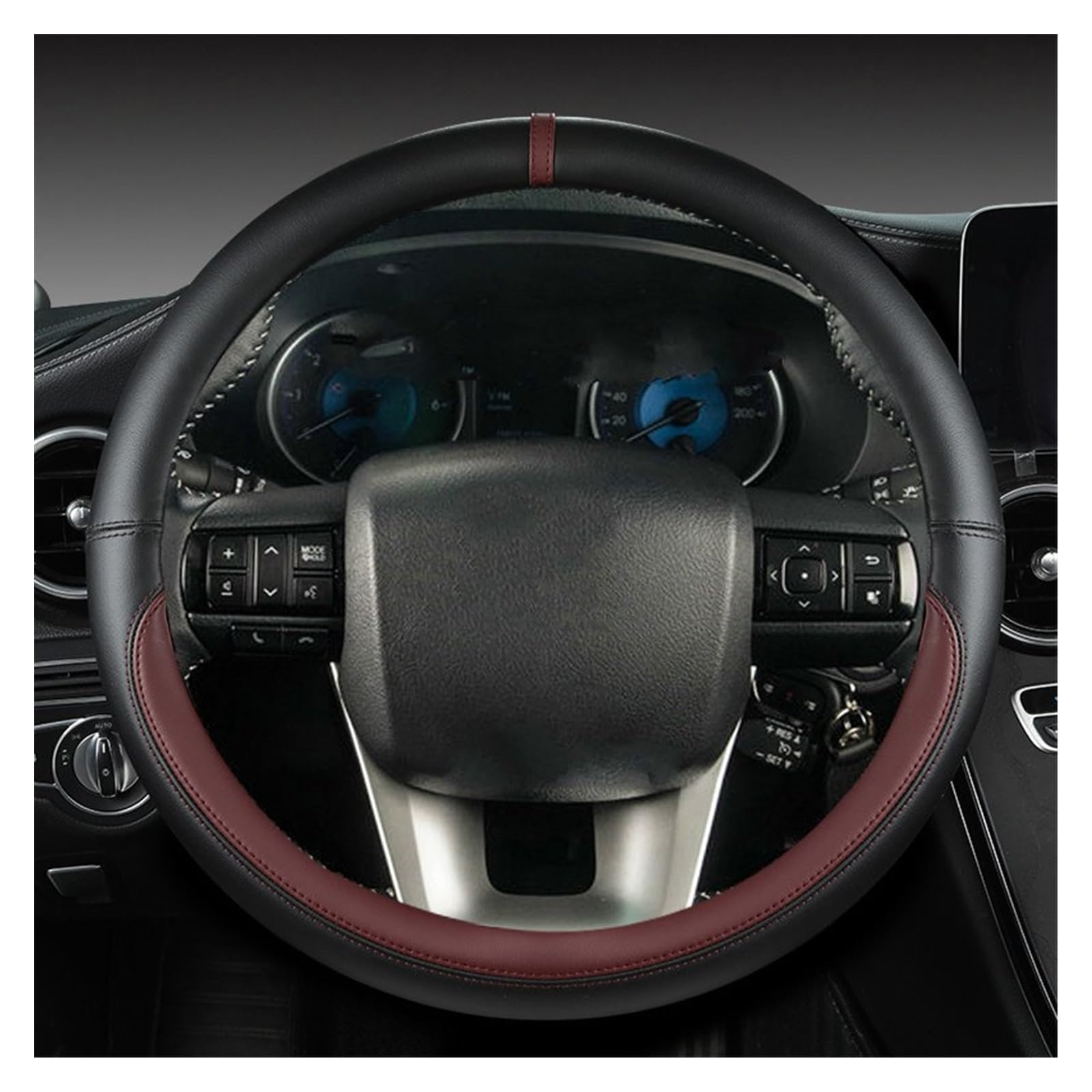Couvre Volant Housse De Volant De Voiture en Cuir Microfibre, 38CM, pour Toyota pour Fortuner pour Hilux, 2016, 2017, 2018, 2019, 2020, 2021 Protege Volant Voiture (Couleur : 10)