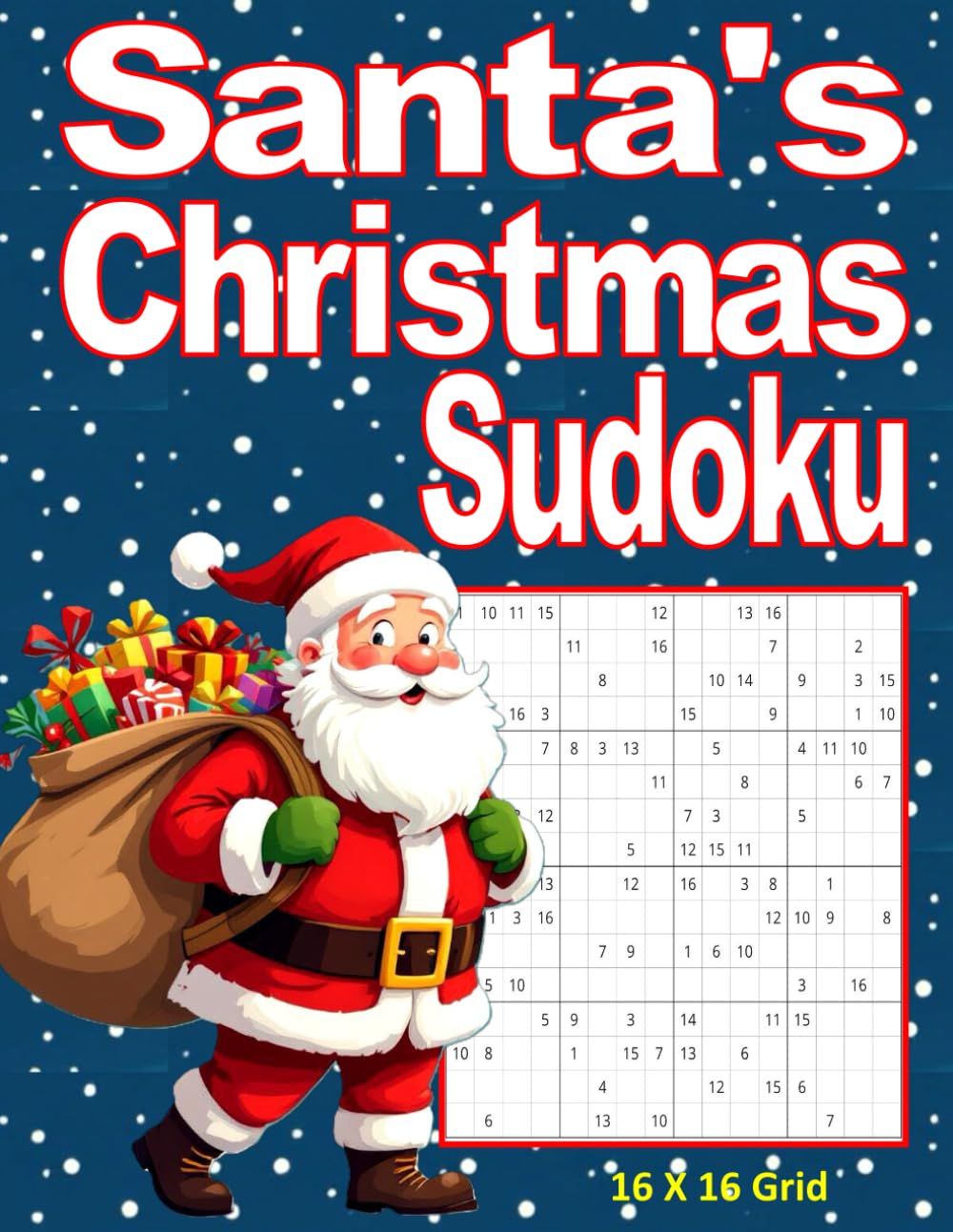 Santa's Christmas Sudoku Large Print Book: Sudoku Puzzles with Solutions, for Adults and Teens. A Perfect Stocking Stuffer for Sudoku Lovers