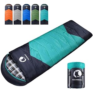 CANWAY Flannel Sleeping Bag for Adults Kids Girls Boys Camping Backpacking Sleeping Bag for Cold Warm Weather with
