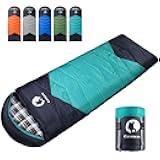 CANWAY Flannel Sleeping Bag for Adults Kids Girls Boys Camping Backpacking Sleeping Bag for Cold & Warm Weather with Compression Sack