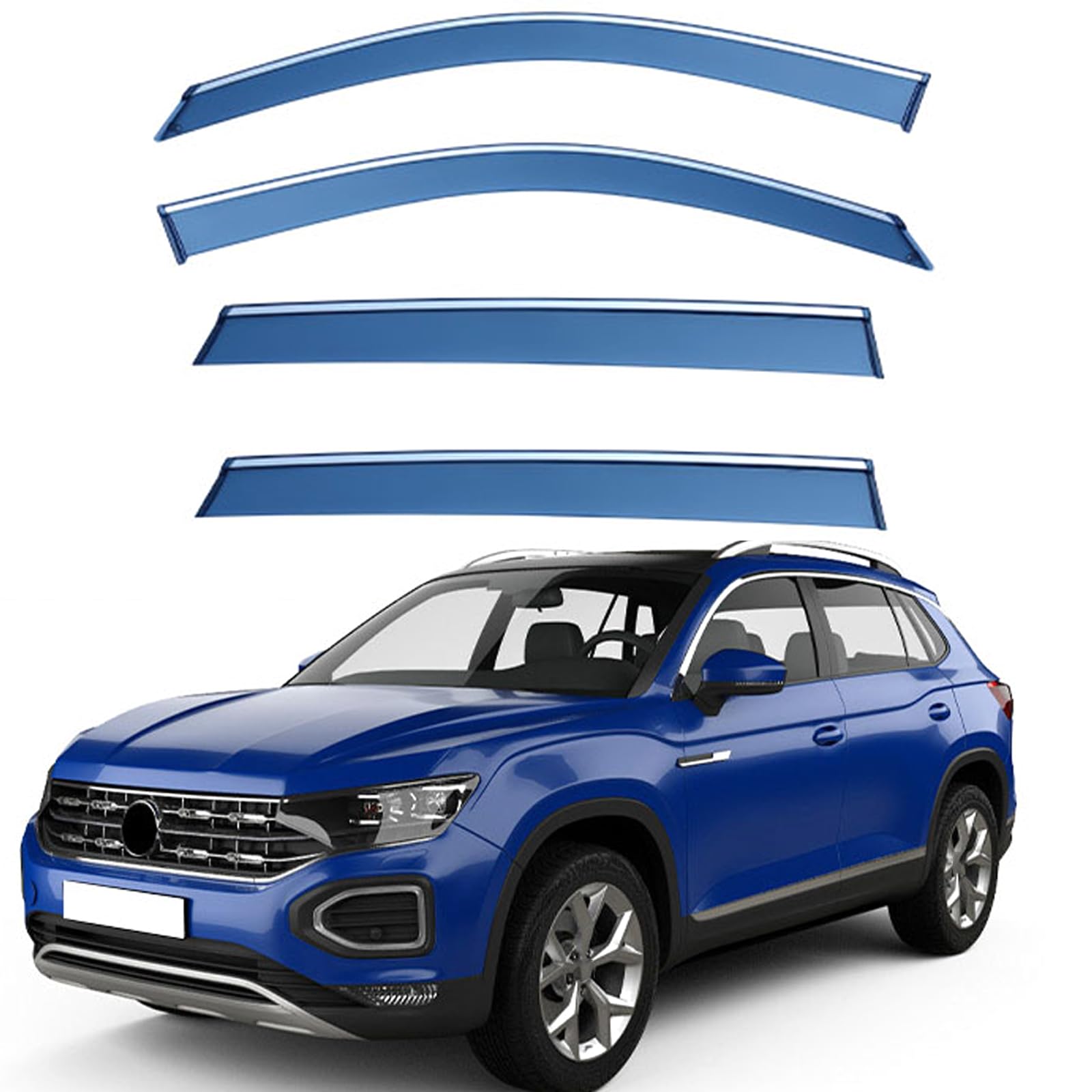 Ydlydl 4Pc Wind Deflectors For Vw Tayron Mk1 2018-2025 Ventilated In Rain Side Window Sun Rain Guards Window Visor Car Accessories Window Visors,