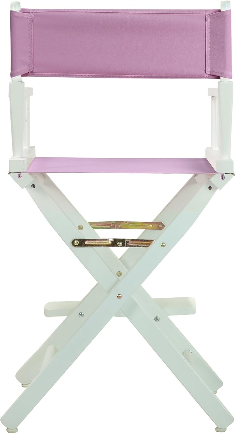 Casual Home 220-01/021-22 Director Chair, 24" - Counter Height, WhiteFrame/Pink Canvas