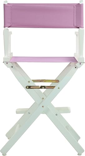 Miniatura 5 de Casual Home 220-01021-22 - Silla de director de 24 in, marco blanco, con lona color rosa, altura de mostrador