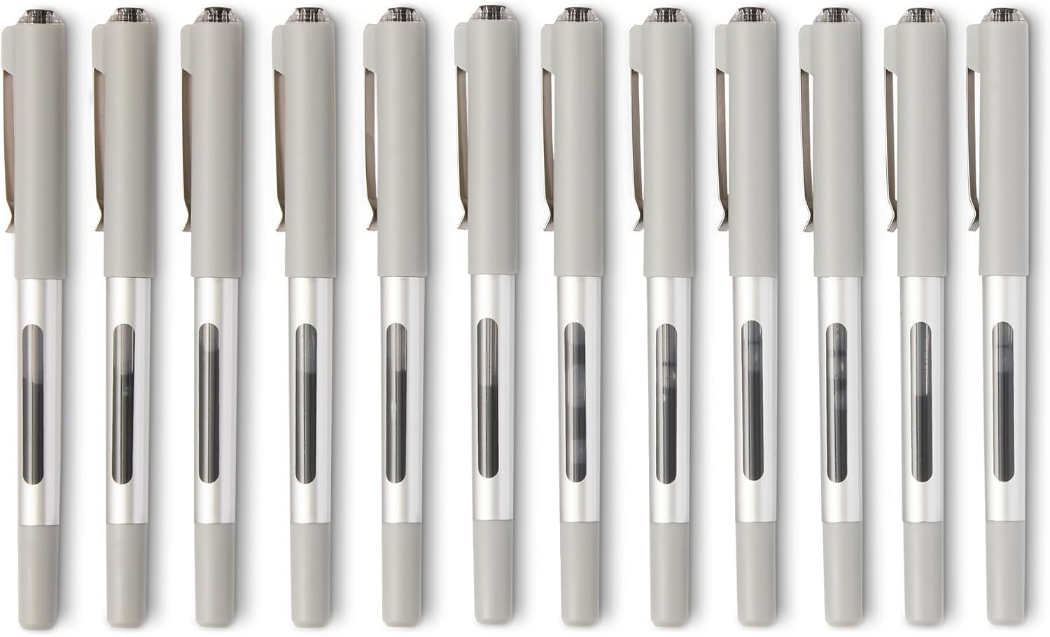 Amazon Basics Liquid Ink Rollerball Pens, Fine-Tip, 0.7mm, Black, 12-Pack