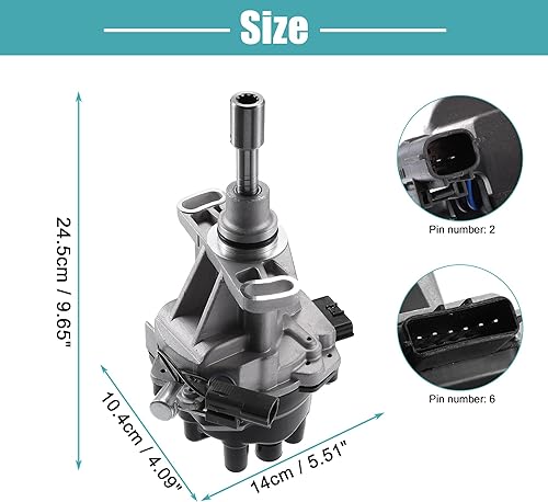 Miniatura 4 de X AUTOHAUX Distribuidor de encendido de repuesto para camioneta Nissan D21 Hardbody 1996-1997 22100-1S701 22100-1S702 22100-1S703 con tapa y rotor