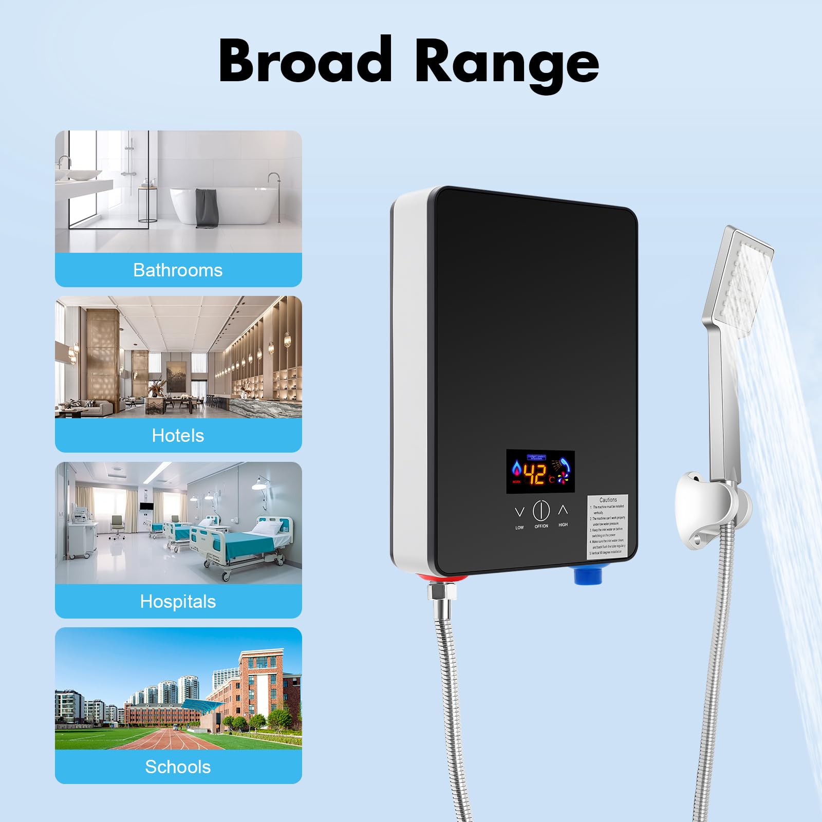 Elektryczny podgrzewacz wody 220 V, 6500 W, z zestawem prysznicowym, podgrzewacz wody, podgrzewacz wody do 60°C, do umywalki ręcznej, łazienki, kuchni