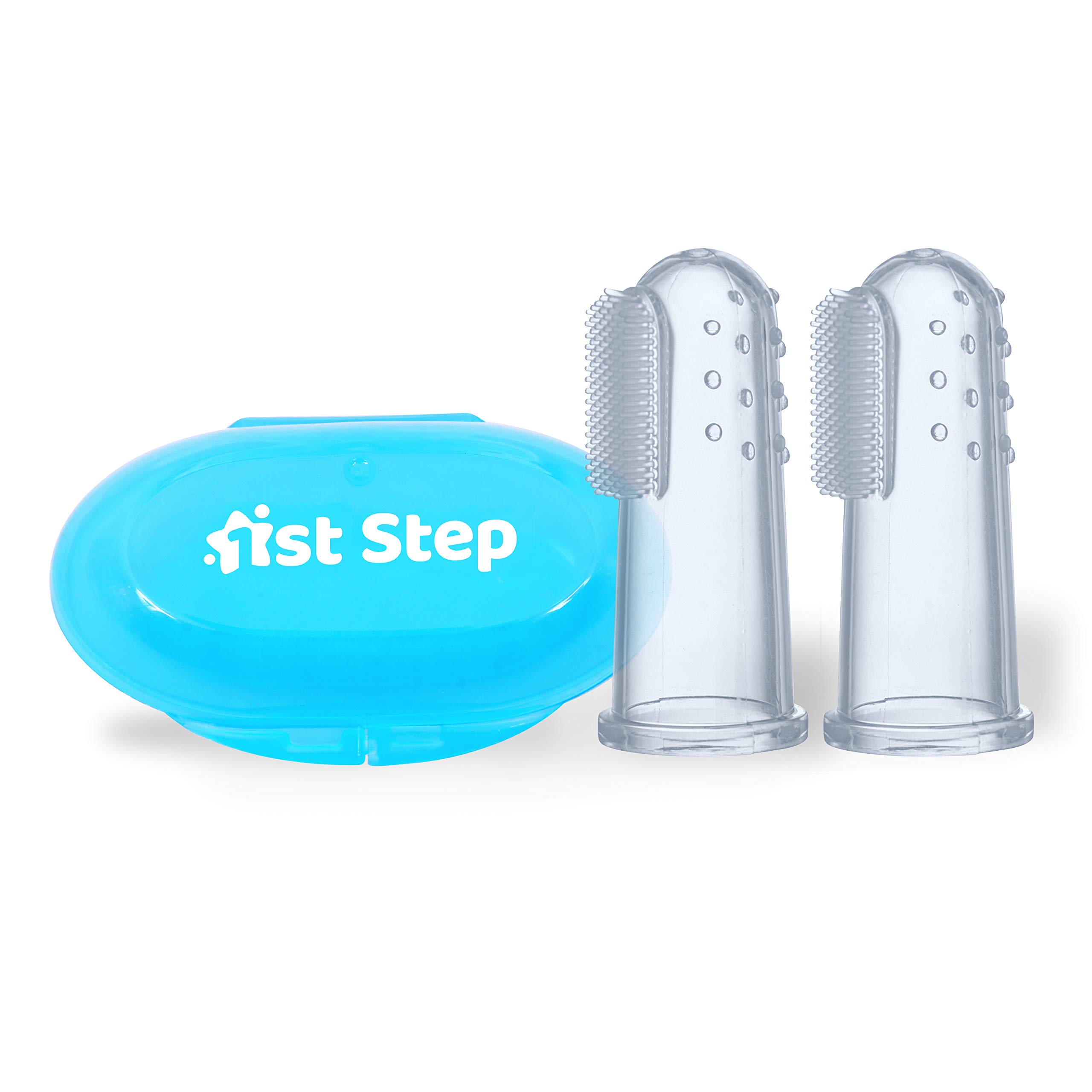 1st Step Silicone Finger Brush Pack of 2 (Blue)
