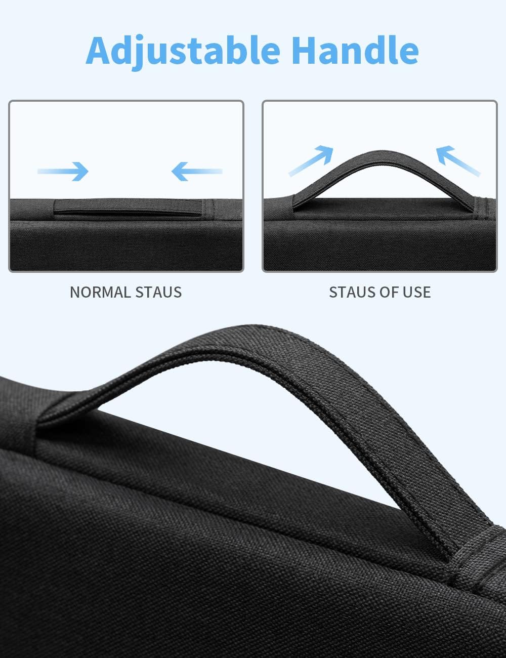 13-13.3 Inch Laptop Sleeve Bag Notebook Carrying Case with Handle Laptop Cover Protective Handbag Laptop Sleeve Case for MacBook Pro, MacBook Air (Black)