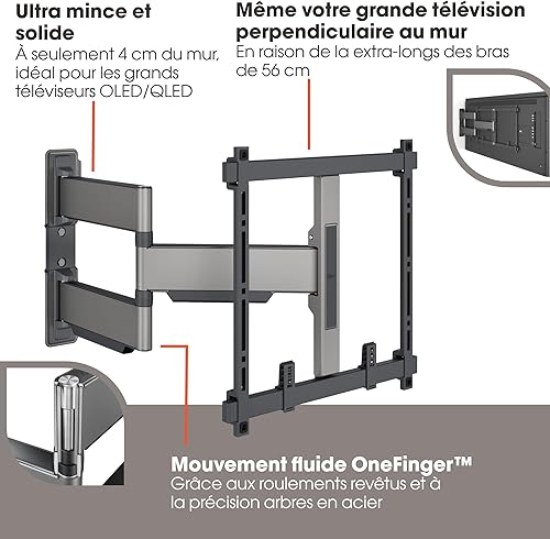 Miniatura 3 de Vogel's TVM 5445 - Soporte de pared ultrafino de movimiento completo para televisores de 32 a 65 pulgadas, máx. 77 libras, gira hasta 180, soporte