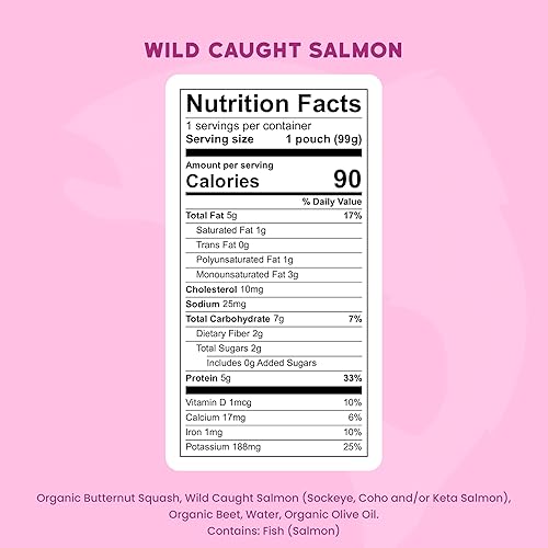 Miniatura 2 de Serenity Kids Surf & Turf - Paquete de bolsas de comida para bebés 6 de cada una de carne de res alimentada con salmón silvestre y pasto (12