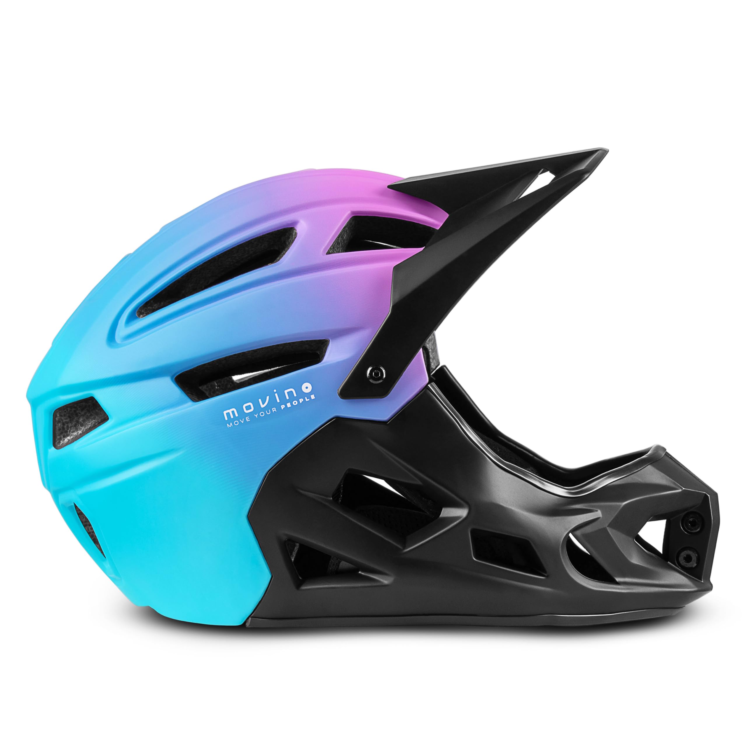 MOVINO Casco Bici Full Face per Bambini e Ragazzi 51-54 cm Edge