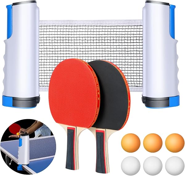flintronic Set de Tennis de Table, Ensemble Pong de Table Portable, Ping Pong Kit pour Adultes Enfants, Raquette de Ping-Pong avec 3/6/9 Balles & Sac de Transport, pour Athlètes, Débutants, Experts - 1