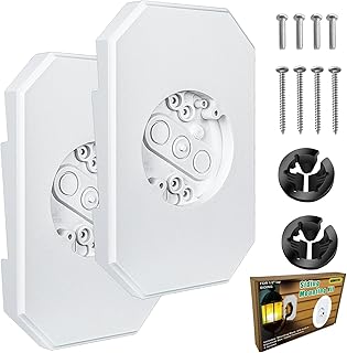 2 Pcs Siding Mounting Kit with Built-in Electrical Box, Vinyl Siding Mounting Block for Outdoor Light, Fit 4" H & 1/2" Lap Siding (White - 2 Pack, 1/2 Inch Lap Siding)