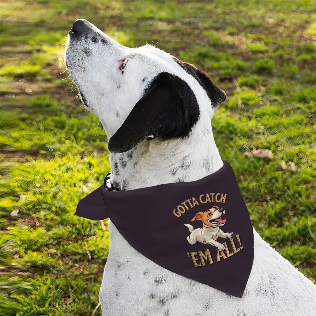 Gotta Catch 'em All Pet Bandana - Gifts for Squirrel Lovers - Dog Apparel - S