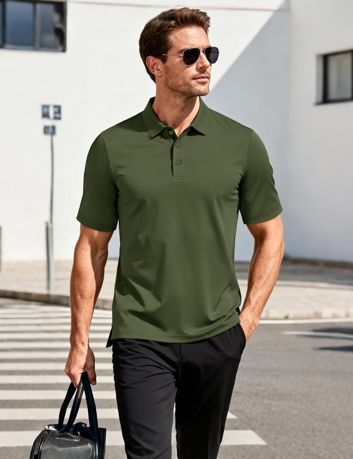 MAGCOMSEN Mens Polo Shirts Short Sleeve Moisture Wicking Performance Collared Shirt Athletic Casual Golf Polos - Image 4